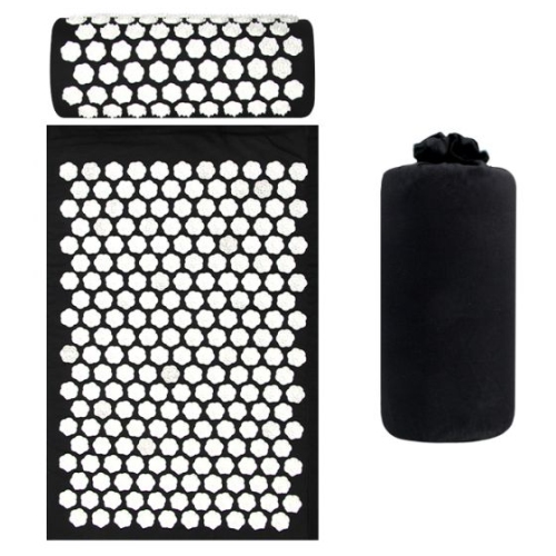 ISTAR Acupressure Mat and Pillow Set Lotus Mat Relax Neck Lower Back Lumbar Great for Muscle Relaxation After Yoga Workout with Travel Bag