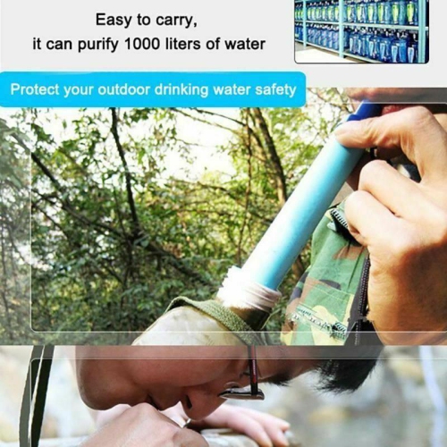 Outdoor Wild Life Emergency Water Filtering Tool Water Purifier Portable Straw