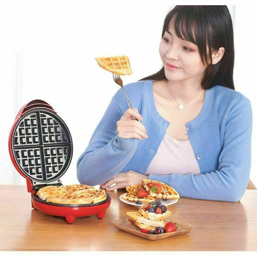 Mini Waffle Maker Non Stick Snacks Pancake Cake Breakfast Making Machine 350W CA