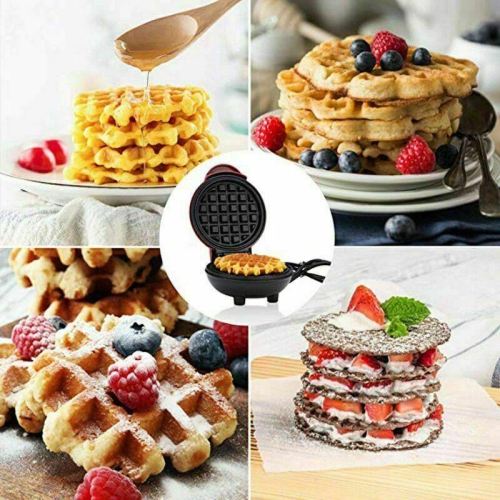 Mini Waffle Maker Non Stick Snacks Pancake Cake Breakfast Making Machine 350W CA