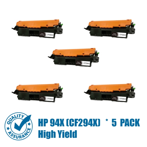 Printer Pro™ Compatible Replacement for 5 Pack HP 94X/hp94x/cf294x/HP 294X/CF294X Black Toner Cartridge for HP Printer LaserJet Pro