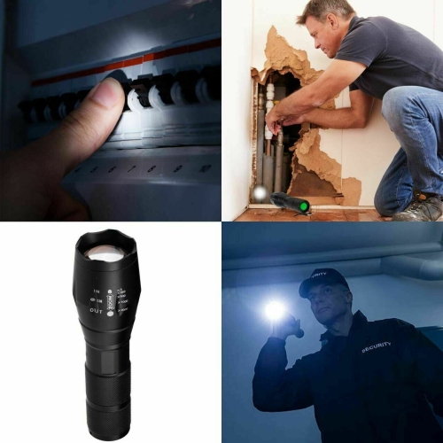 LED Flashlight Torch Set 18650 Battery Lamp Camping Light 60000 Lumens Zoomable