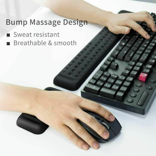 Keyboard and Mouse Wrist Rest Pad Set Foam Ergonomic Hand Palm Support Cushion