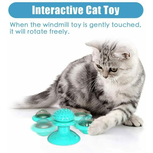Pet Cat Dog Toy Turntable Windmill Ball Spinning Interactive Pet Massage Toys