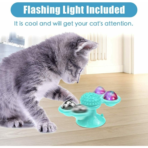 Pet Cat Dog Toy Turntable Windmill Ball Spinning Interactive Pet Massage Toys