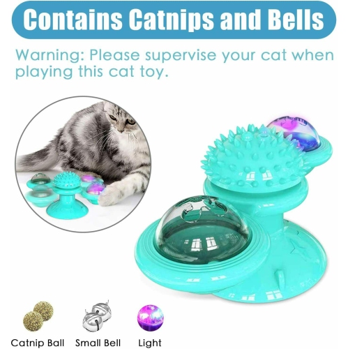 Pet Cat Dog Toy Turntable Windmill Ball Spinning Interactive Pet Massage Toys