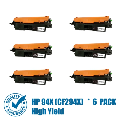 Printer Pro™ Compatible Replacement for 6 Pack HP 94X/hp94x/cf294x/HP 294X/CF294X Black Toner Cartridge for HP Printer LaserJet Pro