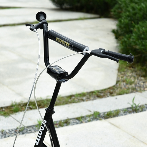 Trottinette Aosom Youth Kick avec guidon réglable et roue gonflable en caoutchouc de 16 po pour enfants et adolescents de 5 ans et plus, noir