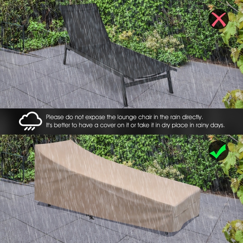 Costway 2 PCS Patio Lounge Chair Chaise Recliner Back Adjustable Garden