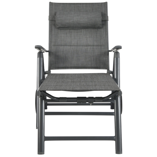 Costway Patio Reclining Chaise Lounge Padded Chair Aluminum Adjust Neck Pillow