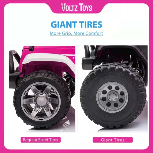 VOLTZ TOYS 2-Seater 12V Ride-on Car for Kids, Lifted Jeep Truck with Raised Suspension, LED Lights, Parental Remote Control, MP3 Player, Leather