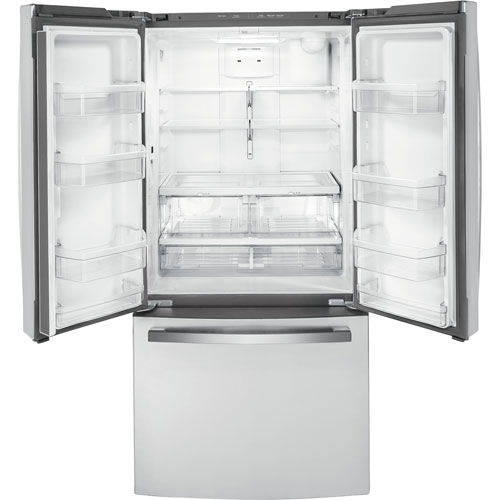 GE 33" 18.6 Cu. Ft. French Door Refrigerator with Water Dispenser (GWE19JYLFS) - Stainless Steel