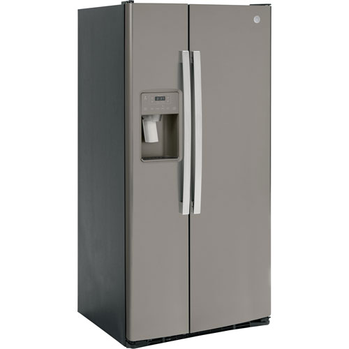 GE 33" 23 Cu. Ft. Side-By-Side Refrigerator with Water & Ice Dispenser - Slate