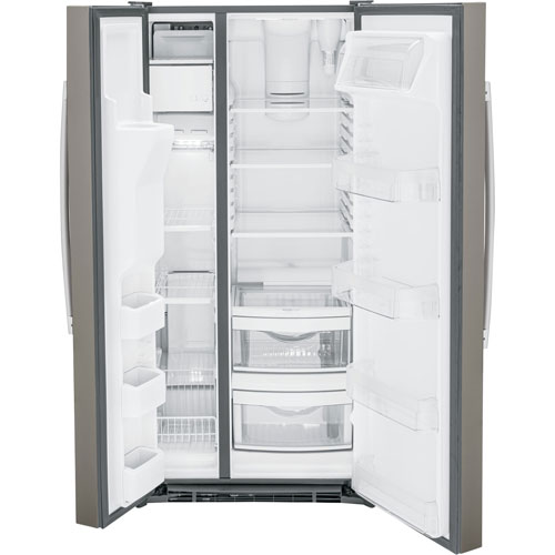 GE 33" 23 Cu. Ft. Side-By-Side Refrigerator with Water & Ice Dispenser - Slate