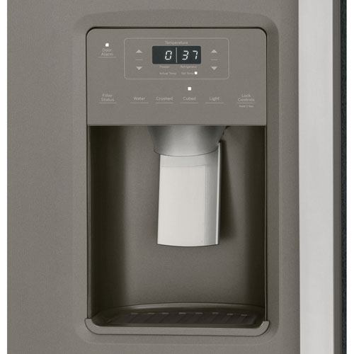 GE 33" 23 Cu. Ft. Side-By-Side Refrigerator with Water & Ice Dispenser - Slate