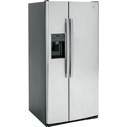 GE 33" 23 Cu. Ft. Side-By-Side Refrigerator with Water & Ice Dispenser (GSS23GYPFS) - Stainless Steel
