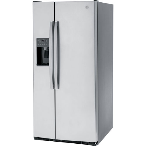 GE 33" 23 Cu. Ft. Side-By-Side Refrigerator with Water & Ice Dispenser (GSS23GYPFS) - Stainless Steel