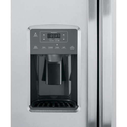 GE 33" 23 Cu. Ft. Side-By-Side Refrigerator with Water & Ice Dispenser (GSS23GYPFS) - Stainless Steel