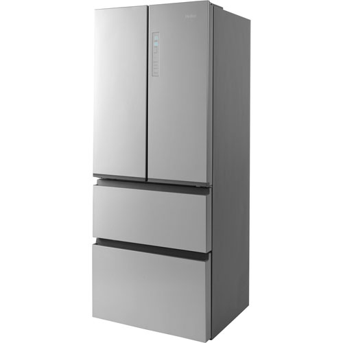 Haier 28" 14.5 Cu. Ft. 4-Door French Door Refrigerator (QJS15HYRFS) - Stainless Steel