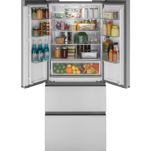 Haier 28" 14.5 Cu. Ft. 4-Door French Door Refrigerator (QJS15HYRFS) - Stainless Steel