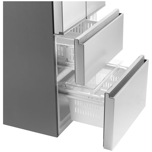 Haier 28" 14.5 Cu. Ft. 4-Door French Door Refrigerator (QJS15HYRFS) - Stainless Steel