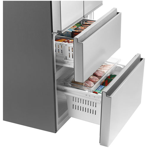 Haier 28" 14.5 Cu. Ft. 4-Door French Door Refrigerator (QJS15HYRFS) - Stainless Steel