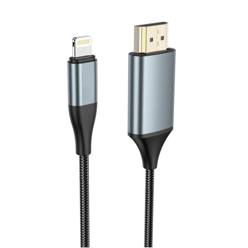 Image 1 de 5.. (6,6 pi) Câble adaptateur Lightning vers HDMI pour iPhone iPad vers téléviseur HD 4K Projecteur Apple TV numérique, noir