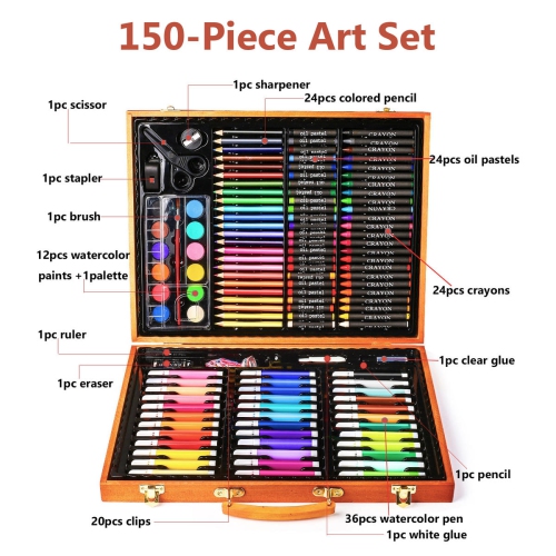 150pcs Deluxe Art Set, Watercolour Painting & Drawing Set
