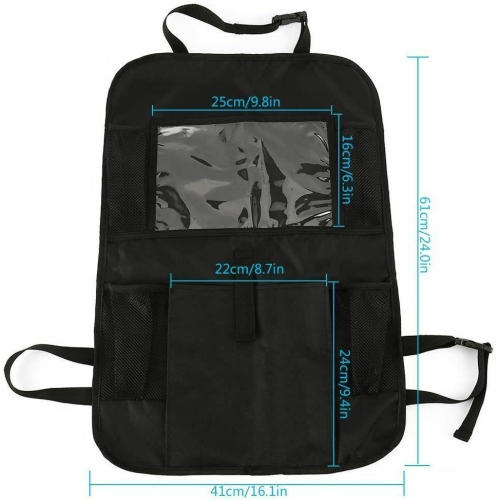 Foldable Car Back Seat Organizer Leather Storage Bag Table Tray Cup Holder iPad