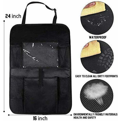 Foldable Car Back Seat Organizer Leather Storage Bag Table Tray Cup Holder iPad