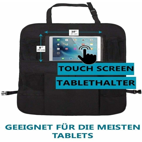 Foldable Car Back Seat Organizer Leather Storage Bag Table Tray Cup Holder iPad