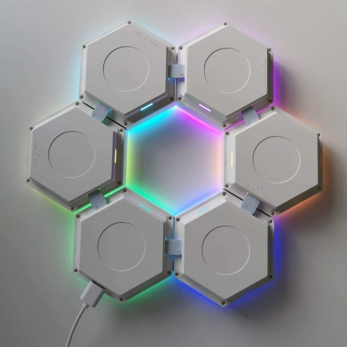 Éclairage hexagonal avec télécommande, panneaux lumineux muraux intelligents à DEL sensibles au toucher
