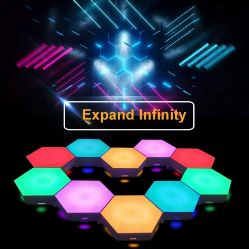 Éclairage hexagonal avec télécommande, panneaux lumineux muraux intelligents à DEL sensibles au toucher