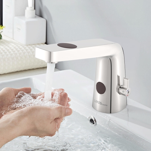 Automatic Touchless Infrared & Wave Sensor Bathroom Basin Faucet, Chrome Finish - LIVINGbasics