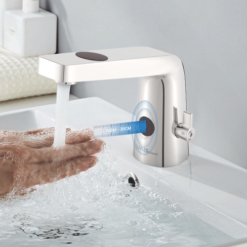 Automatic Touchless Infrared & Wave Sensor Bathroom Basin Faucet, Chrome Finish - LIVINGbasics