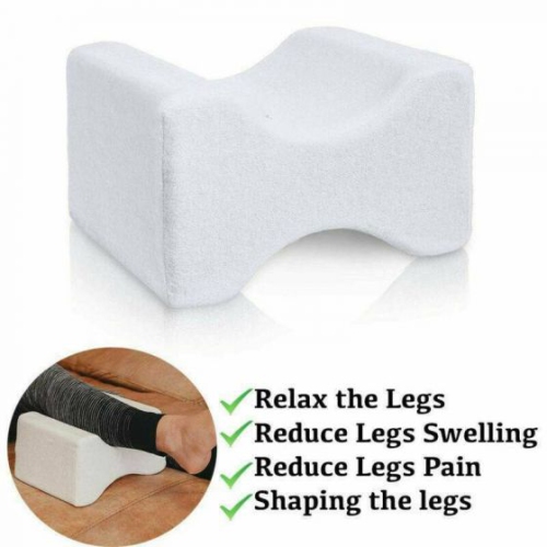 Orthopedic Knee Pillow for Sciatica Relief, Back Pain, Leg Pain, Pregnancy, Hip and Joint Pain - Memory Foam Wedge Contour for Side, Back & Side