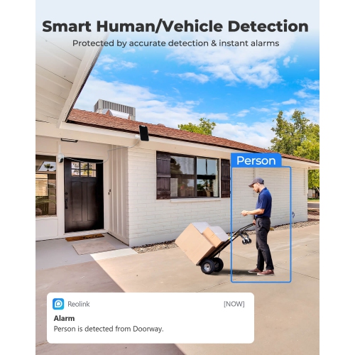 Reolink 2K Pan & Tilt 4G LTE Security Camera, Person/Vehicle Detection, Battery/Solar Powered, Two-Way Audio