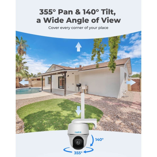 Reolink 2K Pan & Tilt 4G LTE Security Camera, Person/Vehicle Detection, Battery/Solar Powered, Two-Way Audio