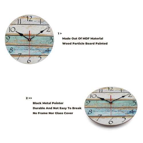 Frameless 12" Creative Wooden Wall Clock