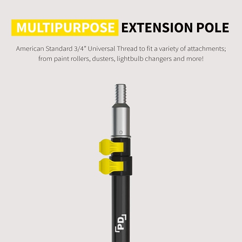 PD 1.5-to-3 Foot Telescopic Extension Pole, Multi-Purpose Paint Roller Extension