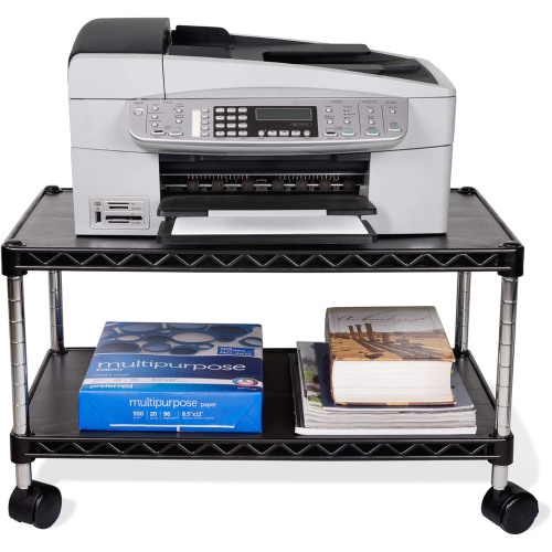 ZBRANDS // Printer Cart Max, 24" x 14", Mobile Fax Stand, 2 Tiers