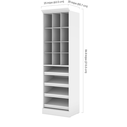 Versatile 25” Closet Organizer - White