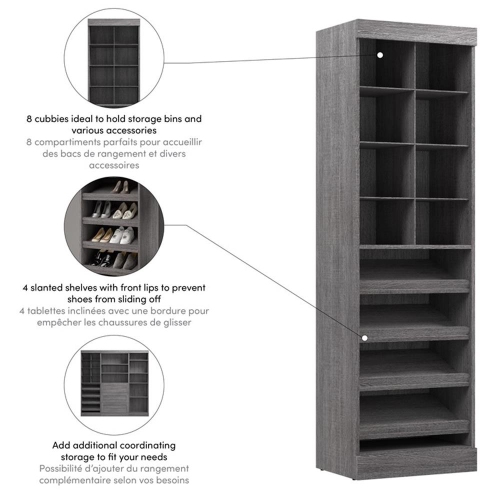 Pur 25“ Closet Organizer - Bark Grey