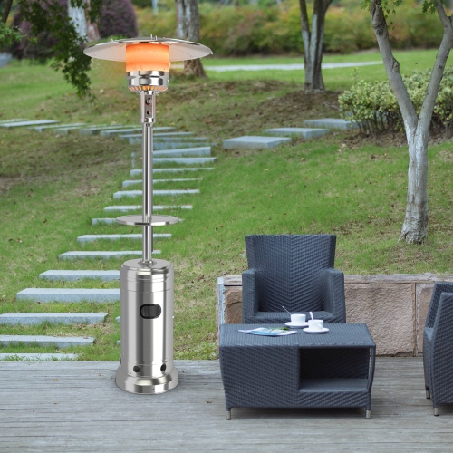 Costway 48,000BTU Outdoor Patio Heater with Wheels and Shelf Tabletop Floor Standing