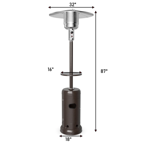 Costway 48,000BTU Outdoor Patio Heater with Wheels and Shelf Tabletop Floor Standing