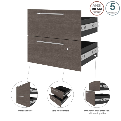 Orion 2 Drawer Set For Orion 20"W Narrow Shelving Unit - Bark Grey & Graphite