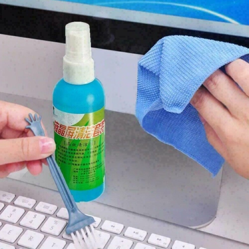 Phone Tablet Laptop LCD Screen Cleaning Cleaner Kit With Spray Cloth Brush tool
