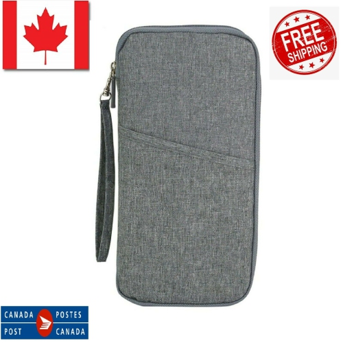 Pochette portefeuille de voyage porte-passeport porte-carte de crédit porte-documents porte-billets sac de rangement CA