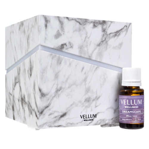 Vellum Wellness Carrara Aroma Diffuser for diffusing essential oils in the bedroom, kitchen, bathroom, living space at home