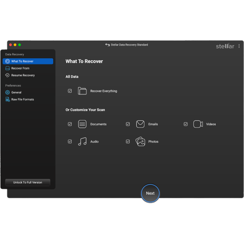 Stellar Data Recovery Software for Mac Standard Recovers Deleted Data, 1 PC 1 Year - Digital Download